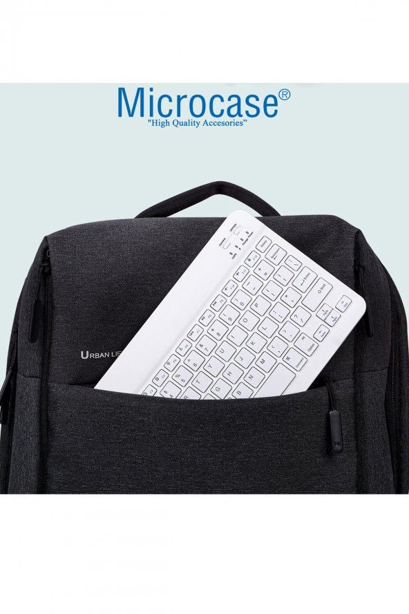 Microcase Tablet ve Telefonlar için Bluetooth Klavye Şarjlı Kablosuz + TR Klavye Sticker - AL2671 Siyah - 4