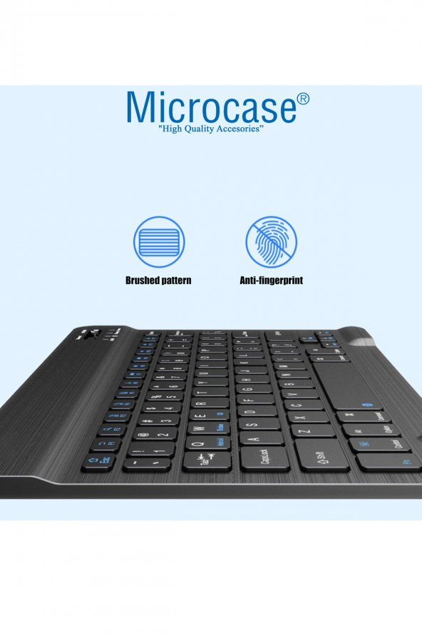 Microcase Tablet ve Telefonlar için Bluetooth Klavye Şarjlı Kablosuz + TR Klavye Sticker - AL2671 Siyah - 6