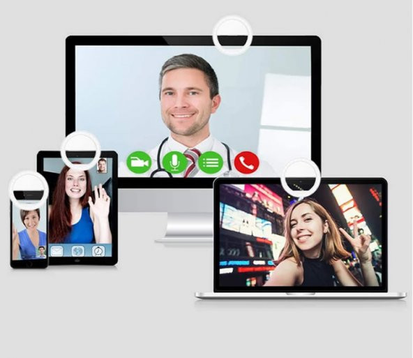 Microcase RGB Selfie LED Mandallı Üniversal Ring Halka Flash Işık Light AL2609 - 7