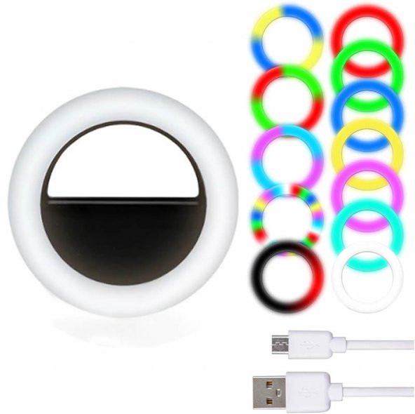 Microcase RGB Selfie LED Mandallı Üniversal Ring Halka Flash Işık Light AL2609 - 8