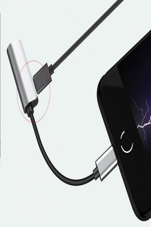 iPhone Lightning Splitter 2in1 Şarj ve Kulaklık Çevirici - MY032 - 2