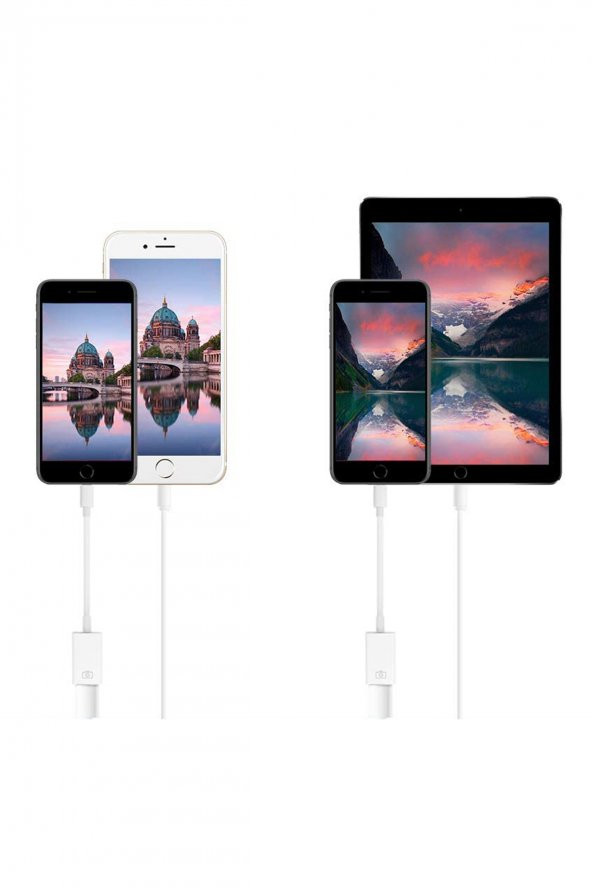 Microcase Lightning iPhone iPad to USB Kamera Adaptörü - Lightning to USB Beyaz - Model : AL2470 - 4