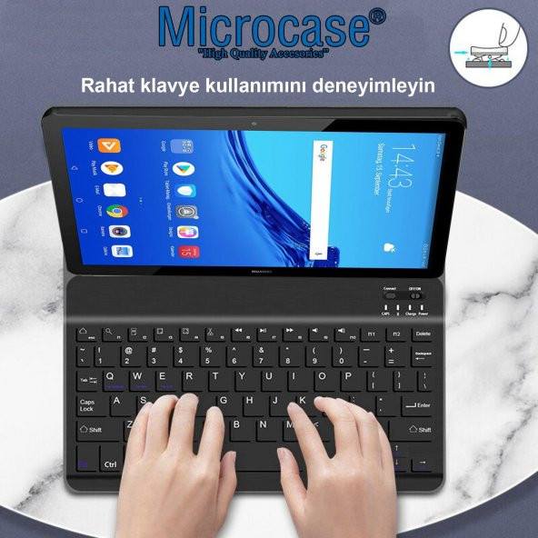 Microcase Huawei Mediapad T3 10 9.6 inç Bluetooth Klavyeli Kılıf - BKK4 - 6