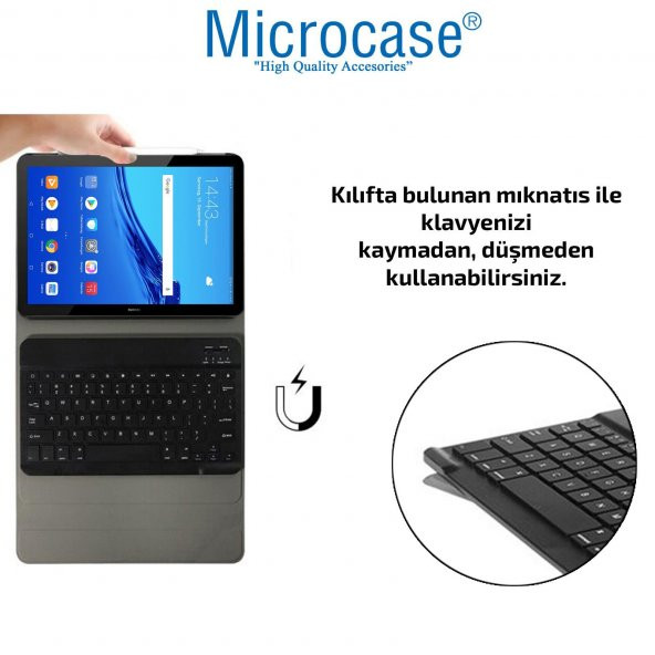 Microcase Huawei Mediapad T3 10 9.6 inç Bluetooth Klavyeli Kılıf - BKK4 - 4