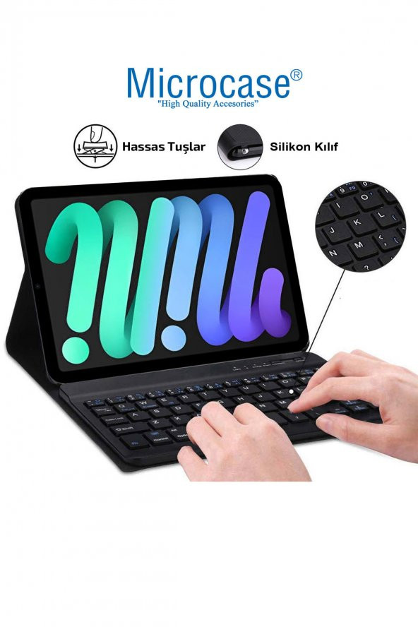Microcase iPad Mini 6.Nesil 2021 8.3 inch Bluetooth Klavyeli Standlı Kılıf - BKK4 - 2