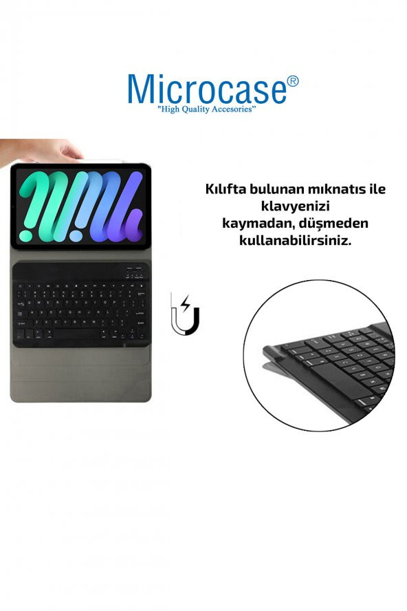 Microcase iPad Mini 6.Nesil 2021 8.3 inch Bluetooth Klavyeli Standlı Kılıf - BKK4 - 4