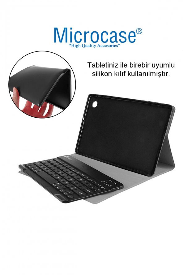 Microcase Lenovo Tab M10 TB-X306F 10.1 inch Bluetooth Klavye ve Mouse + Standlı Kılıf - BKK6 - 4
