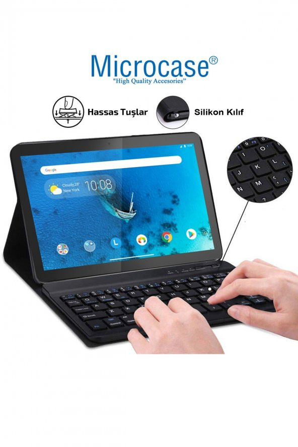 Microcase Lenovo Tab M10 TB-X306F 10.1 Tablet Bluetooth Klavyeli Standlı Kılıf - BKK4 - 2
