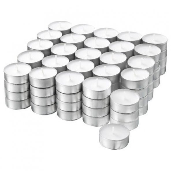 100 Lü Tea Light Mum Beyaz Tealight Mum - 5