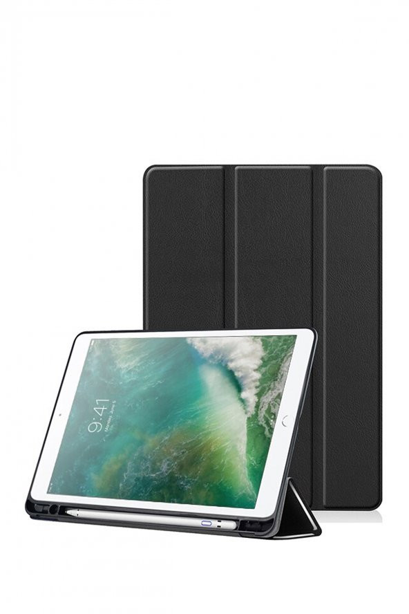 Microcase Apple iPad Pro 11 2021 Kalem Koymalı Standlı Deri Kılıf Siyah