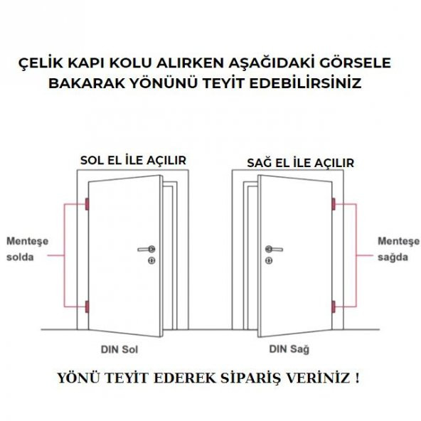Hanedan Antik Rozetli Çelik Kapı Kolu Sol Basar Tek Yön 1 Adet - 2