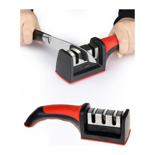 Profesyonel 3 Açılı Bıçak Bileyici Tungsten Elmas Seramik El Bıçağı Satır Bileg - 5