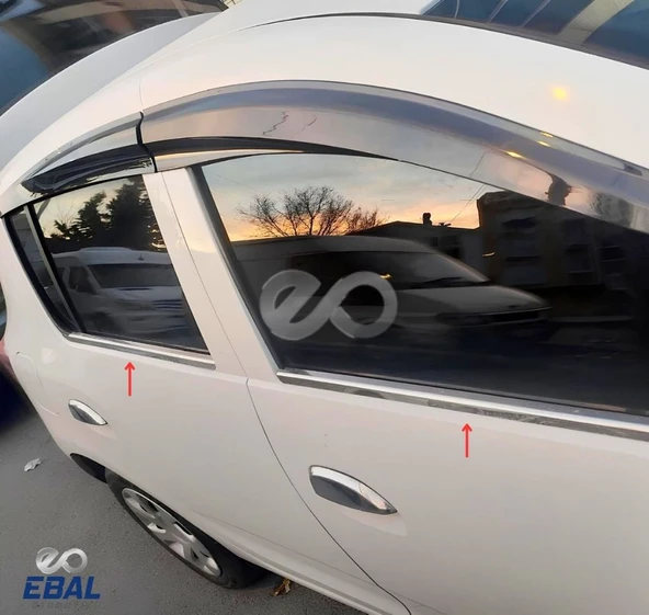 Dacia Sandero Stepway Krom Cam Çıtası Seti 4 Prç. 2012-2020 Paslanmaz Çelik - Resim 4