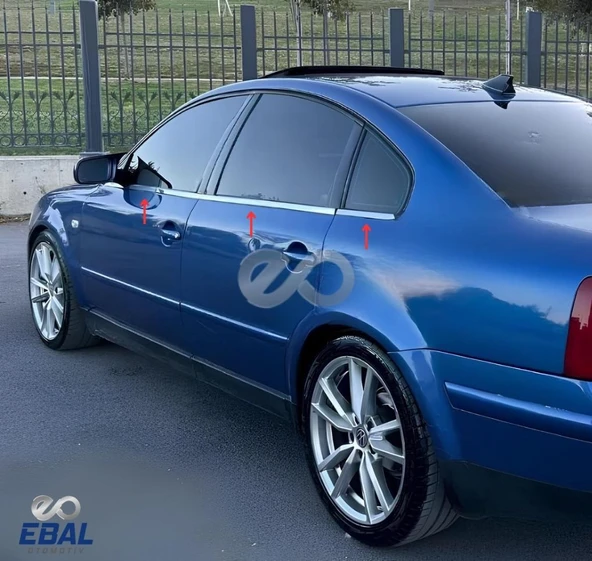 VW Passat 3B Krom Cam Çıtası 6 Parça 1996-2005 Arası P. Çelik - Resim 2