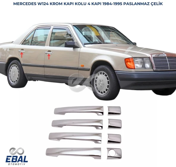M.Benz E Klasse W124 Krom Kapı Kolu 4 Kapı 1984-1995 P.Çelik - Resim 4