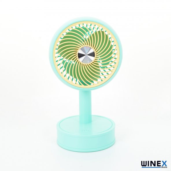 Winex Mini Taşınabilir Portatif Fan 3 Kademeli Vantilatör Mavi - 8