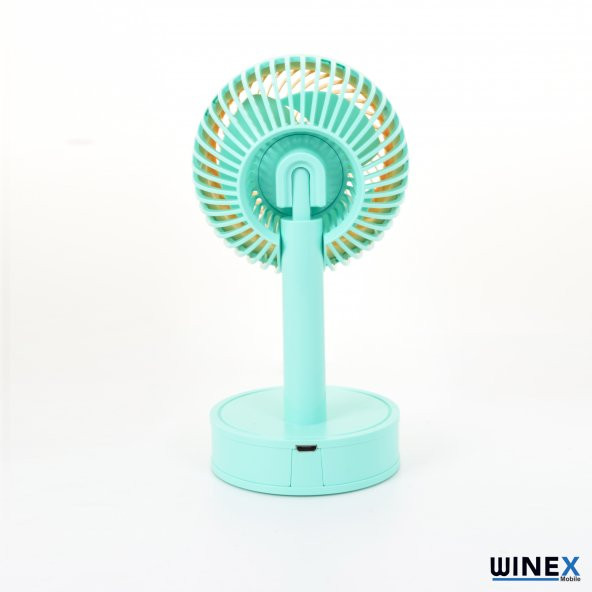 Winex Mini Taşınabilir Portatif Fan 3 Kademeli Vantilatör Mavi - 3
