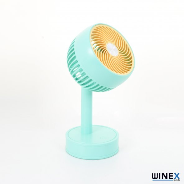 Winex Mini Taşınabilir Portatif Fan 3 Kademeli Vantilatör Mavi - 5