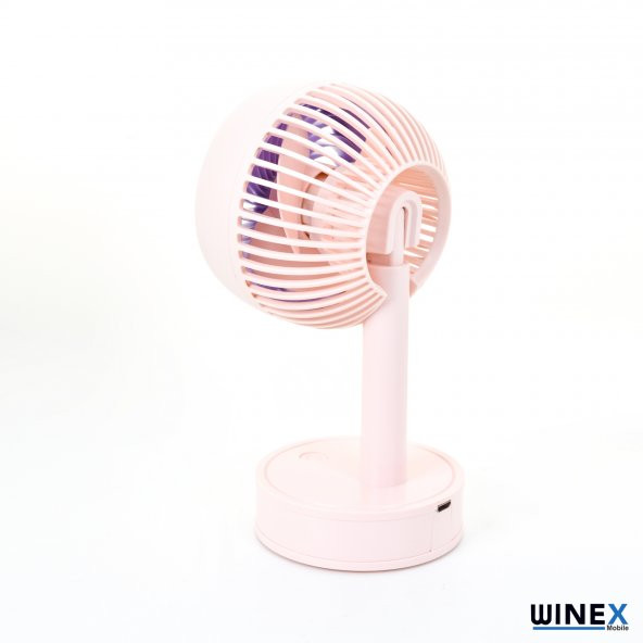 Winex Mini Taşınabilir Portatif Fan 3 Kademeli Vantilatör Pembe - 3