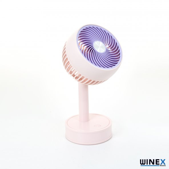 Winex Mini Taşınabilir Portatif Fan 3 Kademeli Vantilatör Pembe - 5
