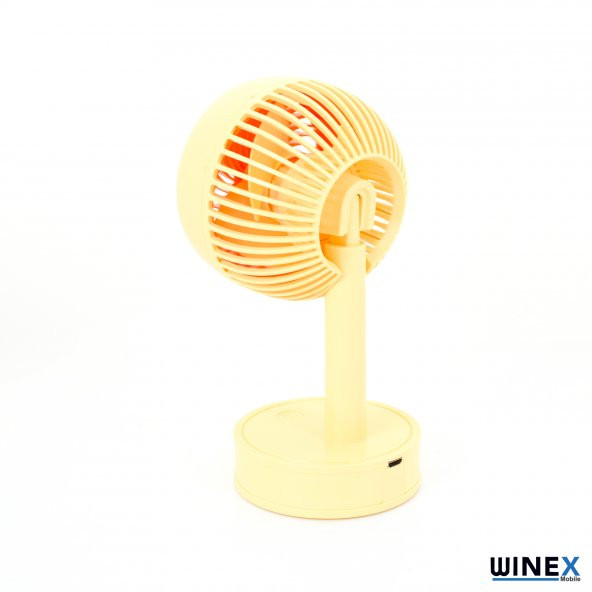 Winex Mini Taşınabilir Portatif Fan 3 Kademeli Vantilatör Sarı - 3