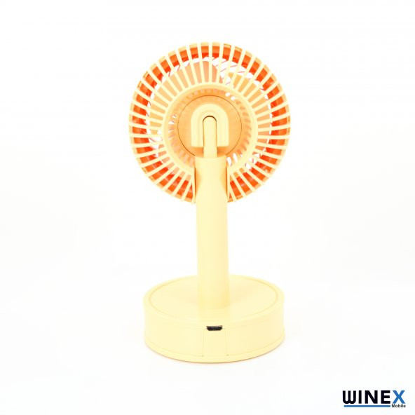Winex Mini Taşınabilir Portatif Fan 3 Kademeli Vantilatör Sarı - 4