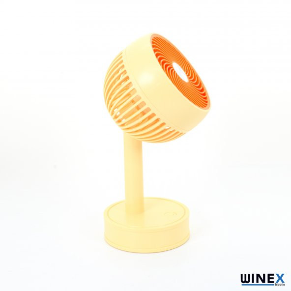 Winex Mini Taşınabilir Portatif Fan 3 Kademeli Vantilatör Sarı - 5