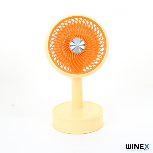 Winex Mini Taşınabilir Portatif Fan 3 Kademeli Vantilatör Sarı - 6