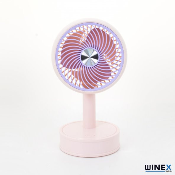 Winex Mini Taşınabilir Portatif Fan 3 Kademeli Vantilatör Pembe