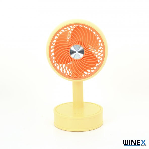 Winex Mini Taşınabilir Portatif Fan 3 Kademeli Vantilatör Sarı