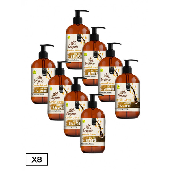 Doxa Tuzsuz & Vegan Organik Yağlı Şampuan Keratin Özlü 900 ml 8 Adet Şampuan