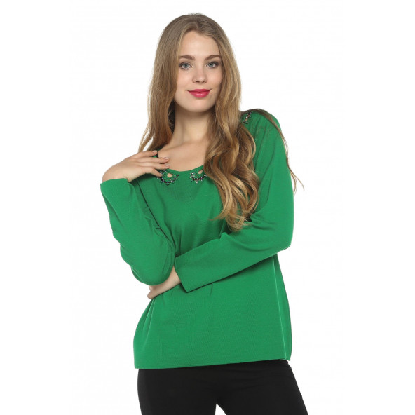 Solo Farklı El İşçliği Triko Kadın Kazak A19A049-1 - 3