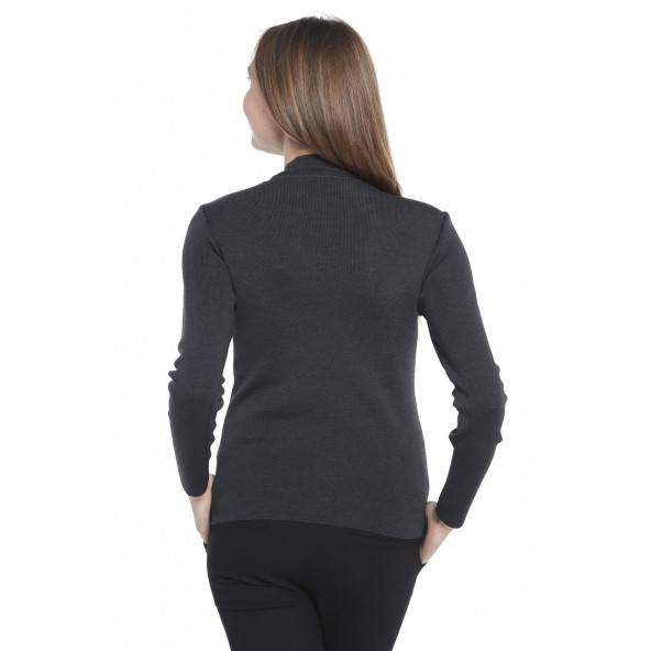 Solo Balıkçı Yaka Taş Desenli Triko Kadın Kazak A19A047-1 - 2