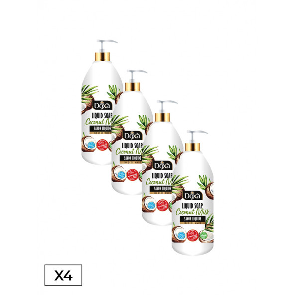 Doxa Doğal & Vegan Sıvı Sabun Hindistan Cevizi Sütlü 500 ml 4 Adet El Sabunu