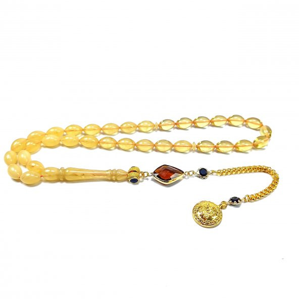 Damla Renk Arpa Kesim Ateş Kehribar Tesbih