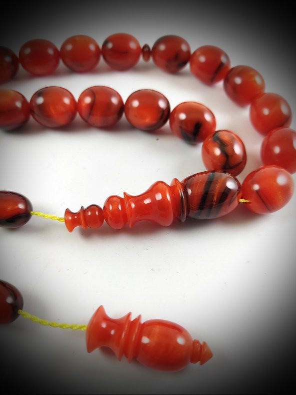 Turuncu Sedefli Katalin 17 li Efe Tesbih - Resim 2