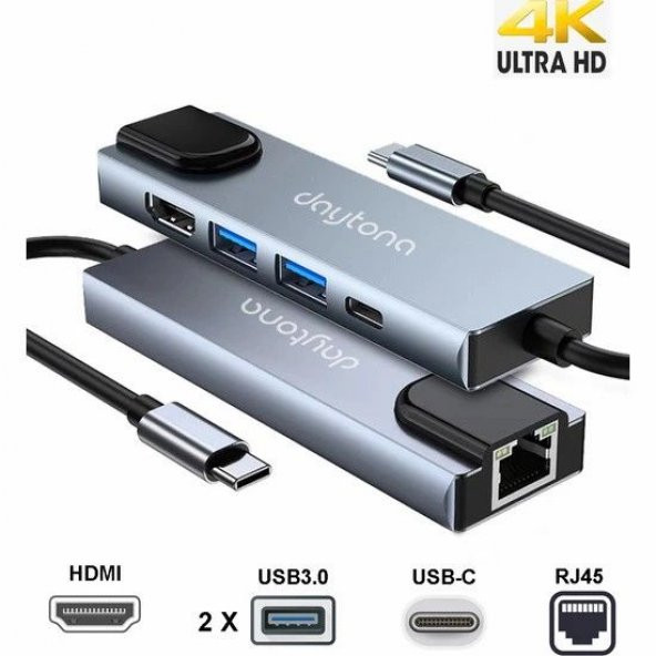 START FC55 TİP-C=>2USB3.0/4KHDMI/G.BIT RJ 45/PD - 1