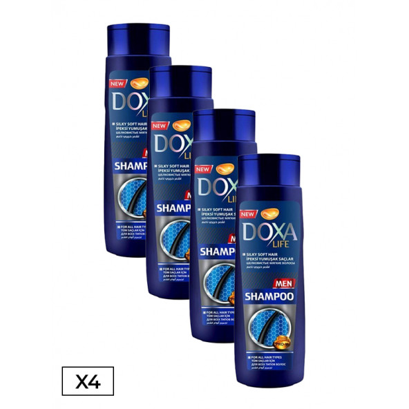 Doxa Life Tüm Saç Tipleri ile Uyumlu Erkek Şampuanı 600 ml 4 Adet