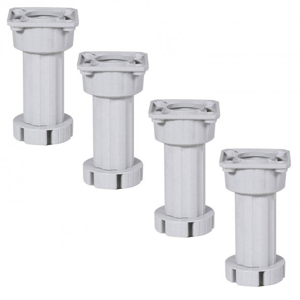 (4 Adet) Mobilya Masa Puf Sehpa TV Ünitesi Ayağı Ayarlanabilir Gri Ayak 10 cm