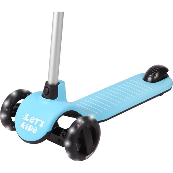 Let's Be Child Let's Ride Led Işıklı Silikon 3 Tekerli Yükseklik Ayarlı Scooter Mavi LC-30904 - 4