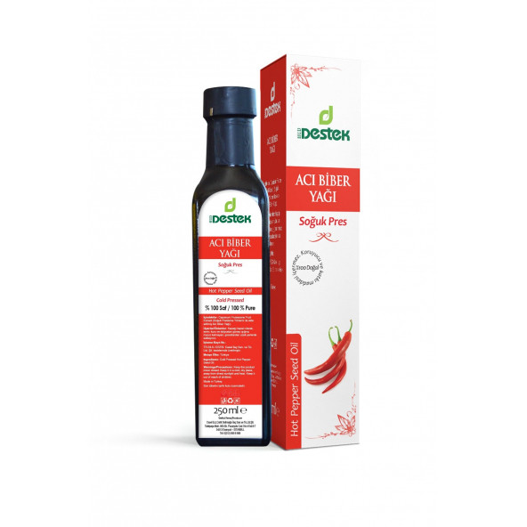 Destek Acıbiber Yağı(Soğuk Sıkım)250 ml