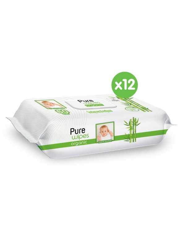 Pure Baby Organik Bambu Özlü Islak Havlu 12x60 (720 Yaprak) - 2