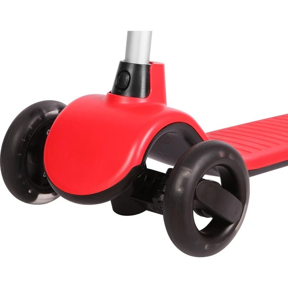 Let's Be Child Let's Ride Led Işıklı Silikon 3 Tekerli Yükseklik Ayarlı Scooter Kırmızı LC-30906 - Resim 8