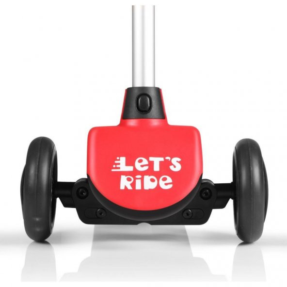 Lets Be Child Lets Ride Led Işıklı Silikon 3 Tekerli Yükseklik Ayarlı Scooter Kırmızı LC-30906 - 3