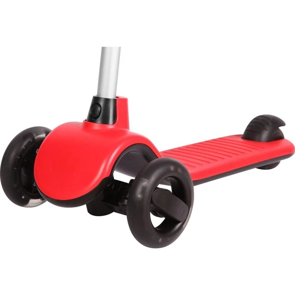 Let's Be Child Let's Ride Led Işıklı Silikon 3 Tekerli Yükseklik Ayarlı Scooter Kırmızı LC-30906 - Resim 5