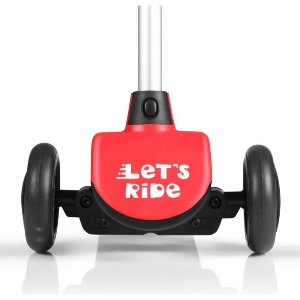 Let's Be Child Let's Ride Led Işıklı Silikon 3 Tekerli Yükseklik Ayarlı Scooter Kırmızı LC-30906 - Resim 3