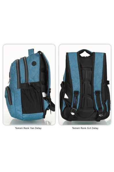 Relaxion 2236 Mavi Astarlı Kumaş Sırt Çantası - 2