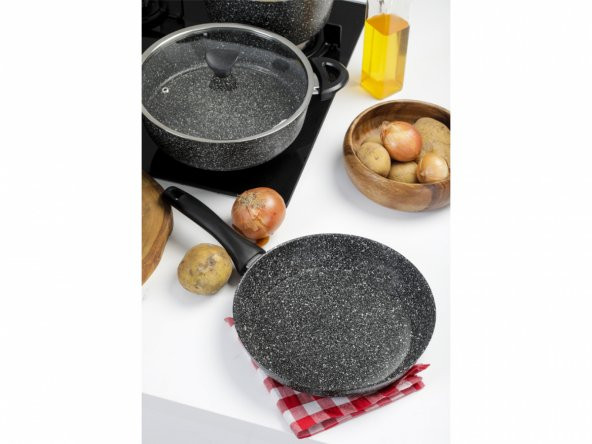 Taç Master Cook 4Lü 7 Parça Granit Tencere Seti Siyah - 6