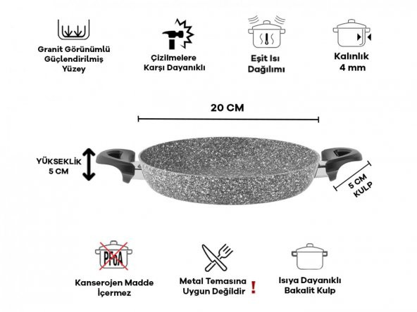 Taç Ultra Granit 2Li Tava & Sahan Seti - 7