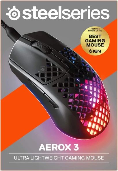 SteelSeries Aerox 3 Ultra Hafif Gaming Mouse - Resim 7